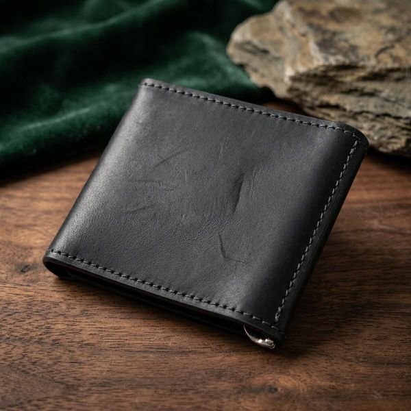 Мужской практичный зажим для денег GRANDE PELLE 11404 Черный