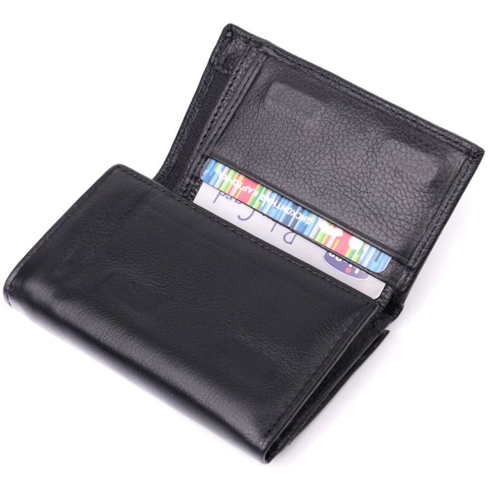 Кожаный женский кошелек в три сложения ST Leather 22488 Черный