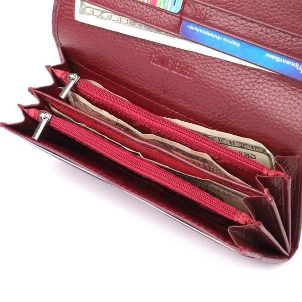 Практичный кошелек для женщин из натуральной кожи ST Leather 23098 Бордовый