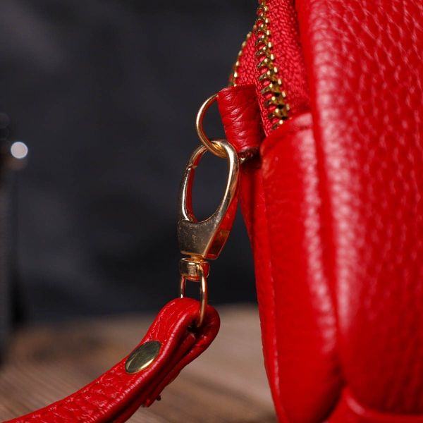 Стильный женский клатч на два отделения из натуральной кожи 22090 Vintage Красный