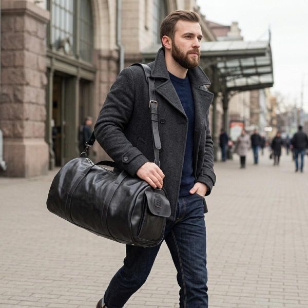 Сумка дорожная Grande Pelle 11048 кожаная Черная