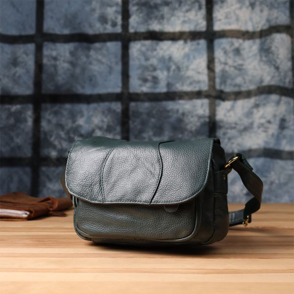 Повседневная женская сумка из натуральной кожи Vintage 22970 Зеленый