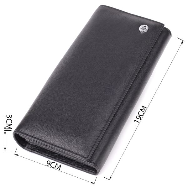 Солидный женский кошелек из натуральной кожи ST Leather 23088 Черный