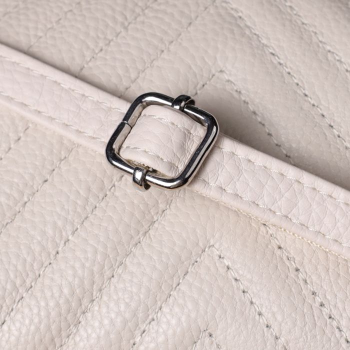 Модная сумка прошита треугольниками из натуральной кожи Vintage 22910 Белый