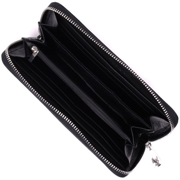 Универсальный кошелек-клатч на одно отделение из натуральной кожи ST Leather 22559 Черный