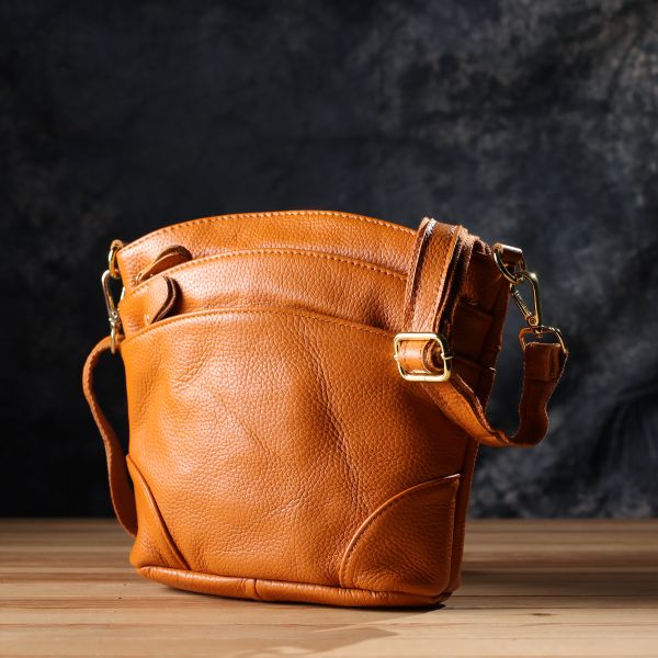 Небольшая женская сумка из натуральной кожи sale_15124 Vintage Рыжий