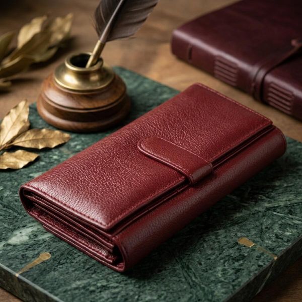 Современный кошелек для женщин ST Leather 19392 Темно-красный