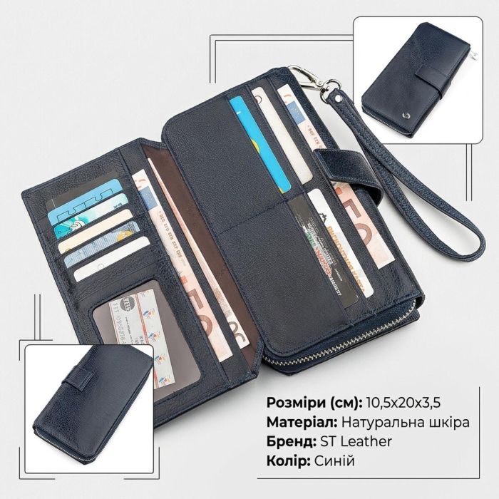 Мужской кошелек ST Leather 18454 (ST128) кожа Синий