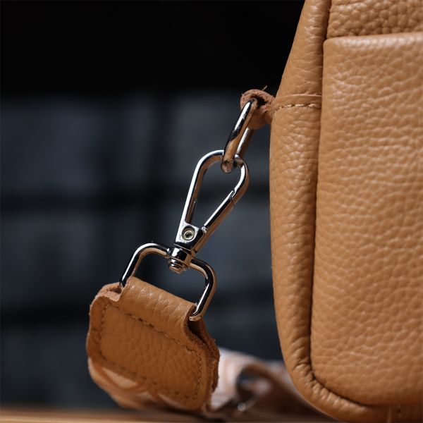 Женская сумка кросс-боди из натуральной кожи Vintage sale_15139 Бежевый