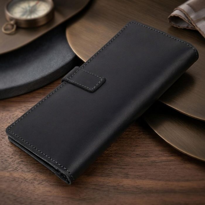 Стильное матовое мужское портмоне GRANDE PELLE 11560 Черный