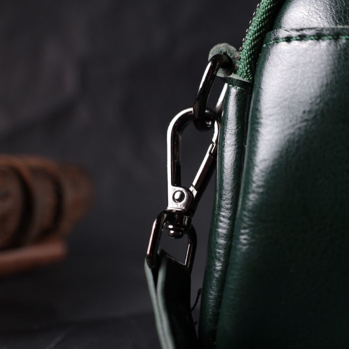 Кожаная женская сумка с глянцевой поверхностью Vintage 22420 Зеленый
