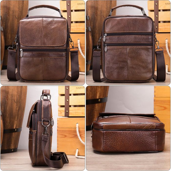 Невелика шкіряна сумка Vintage 23160 Коричневий