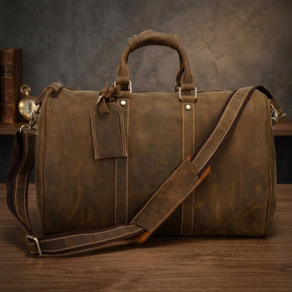 Сумка дорожная Vintage 14050 из винтажной кожи Коричневая