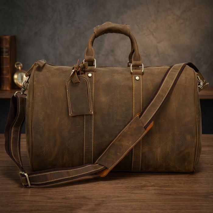 Сумка дорожная Vintage 14050 из винтажной кожи Коричневая