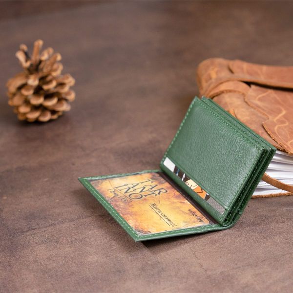 Визитница-книжка ST Leather 19215 Зеленая
