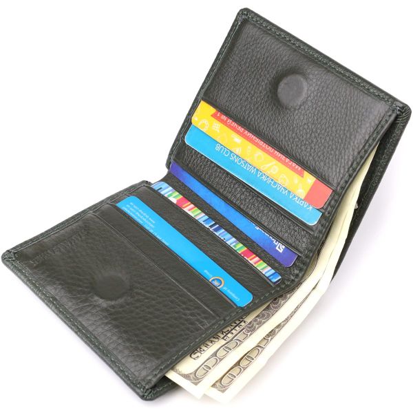Женский кошелек на магните из натуральной кожи ST Leather 23093 Зеленый