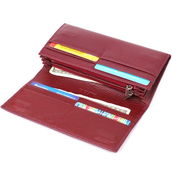 Практичный кошелек для женщин из натуральной кожи ST Leather 23098 Бордовый