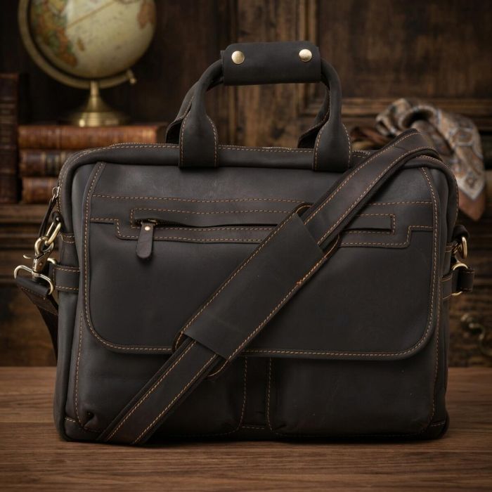 Сумка Vintage 14571 из винтажной кожи Коричневая