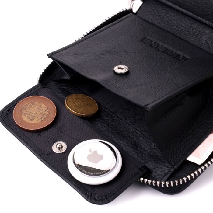 Портмоне для женщин на молнии в классическом цвете из натуральной кожи ST Leather 19488 Черный