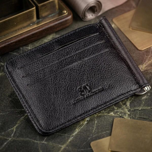 Кожаный мужской зажим на магните ST Leather 18937 Черный