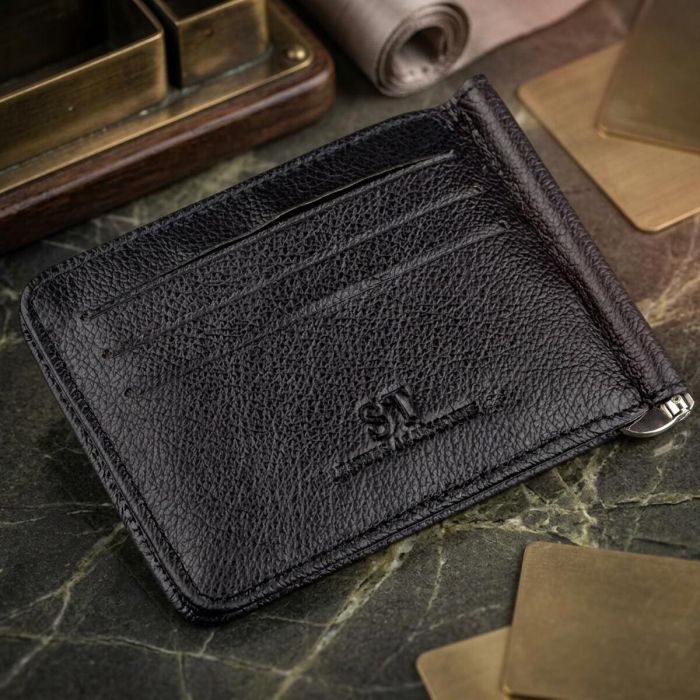 Кожаный мужской зажим на магните ST Leather 18937 Черный
