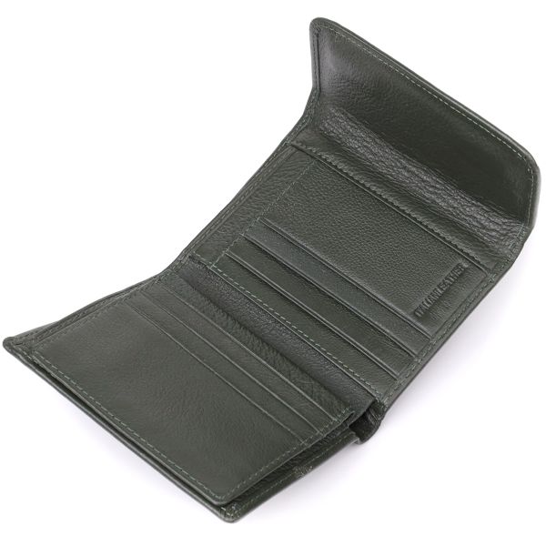 Стильный кошелек среднего размера из натуральной кожи ST Leather 23075 Зеленый