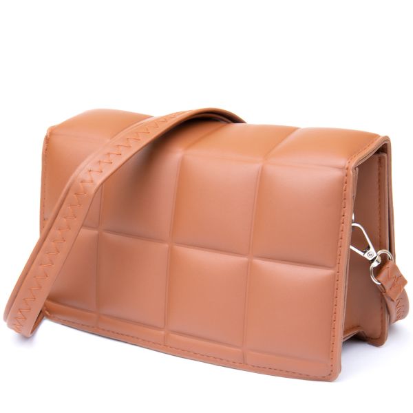 Горизонтальная мягкая сумка из кожзаменителя Vintage sale_14909 Коричневая