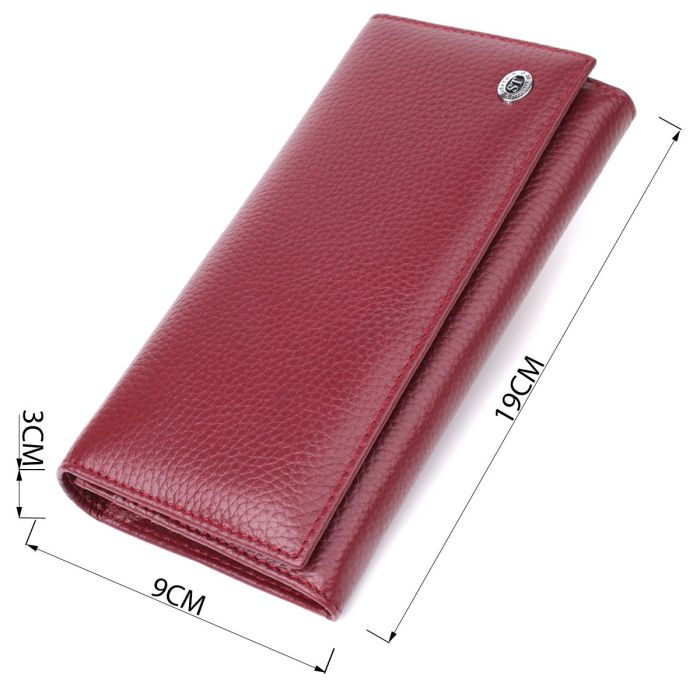 Практичный кошелек для женщин из натуральной кожи ST Leather 23098 Бордовый