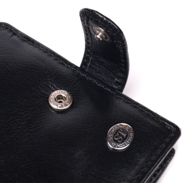 Класичний чоловічий гаманець із натуральної шкіри ST Leather 19407 Чорний