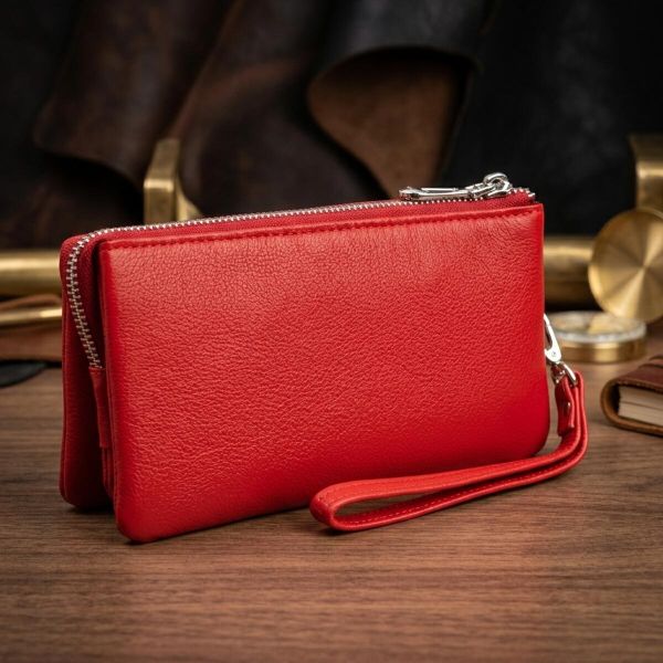 Вместительный клатч из двух частей женский ST Leather 19251 Красный