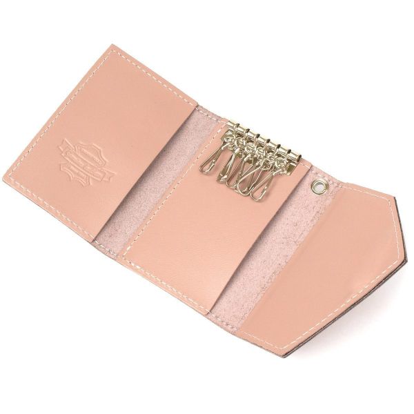 Ключница из натуральной кожи GRANDE PELLE 11393 Розовый