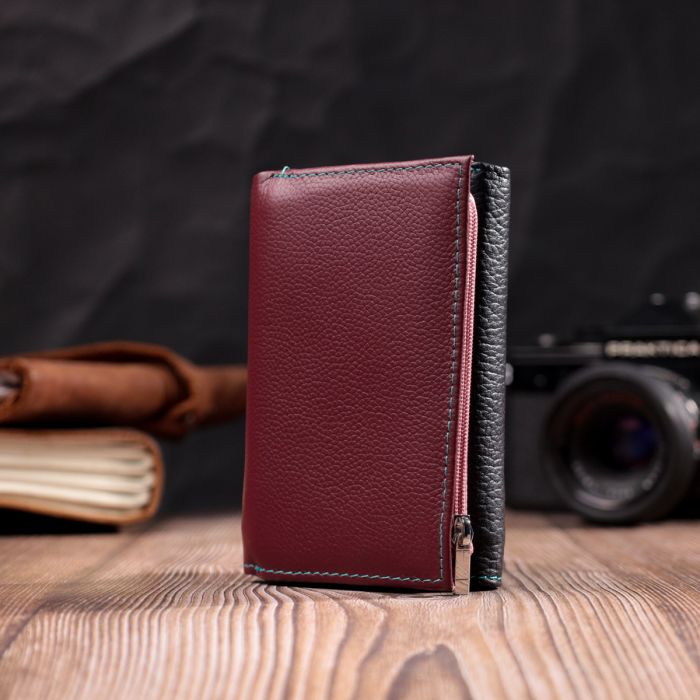 Вместительный женский кошелек из качественной натуральной кожи ST Leather 19463 Разноцветный