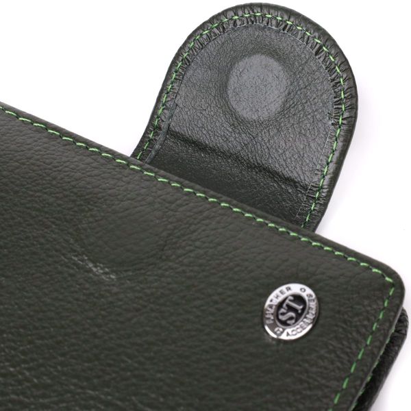 Вертикальный женский кошелек из натуральной кожи ST Leather 23070 Зеленый