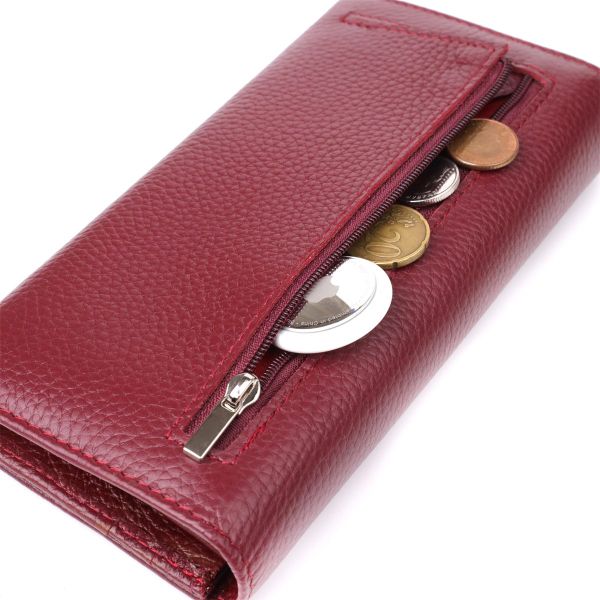 Практичный кошелек для женщин из натуральной кожи ST Leather 23098 Бордовый