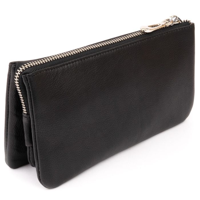 Вместительный клатч на два отделения женский ST Leather 19246 Черный