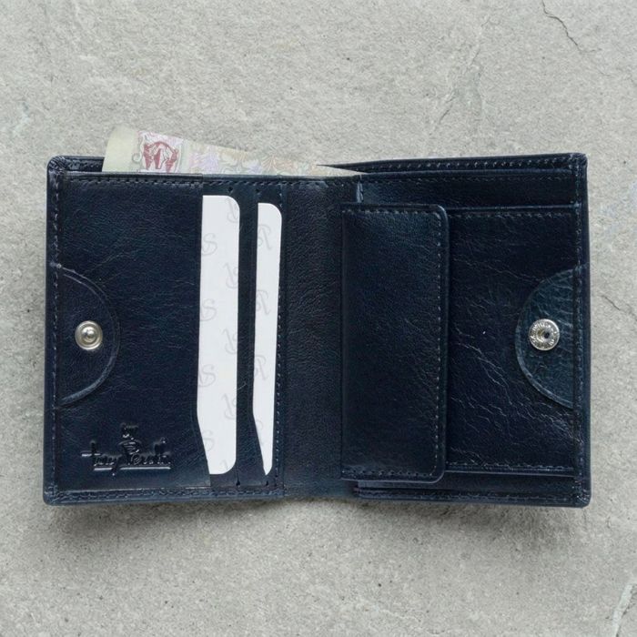 Практичний гаманець з монетницею з натуральної шкіри Tony Perotti 21055_1 (1165 navy) Синій