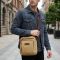 Вертикальна сумка для чоловіків із текстилю Vintage 22239 Пісочний