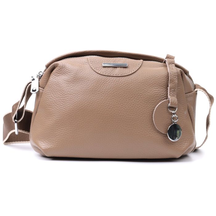Сумка на каждый день с двумя отделениями из натуральной кожи Vintage 22594 Бежевый