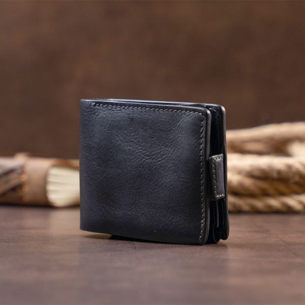 Функциональное тонкое портмоне GRANDE PELLE 11323 Синее