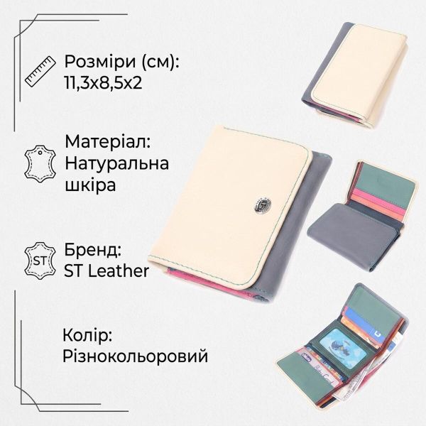Стильный кошелек для девушек из натуральной кожи ST Leather 22495 Разноцветный