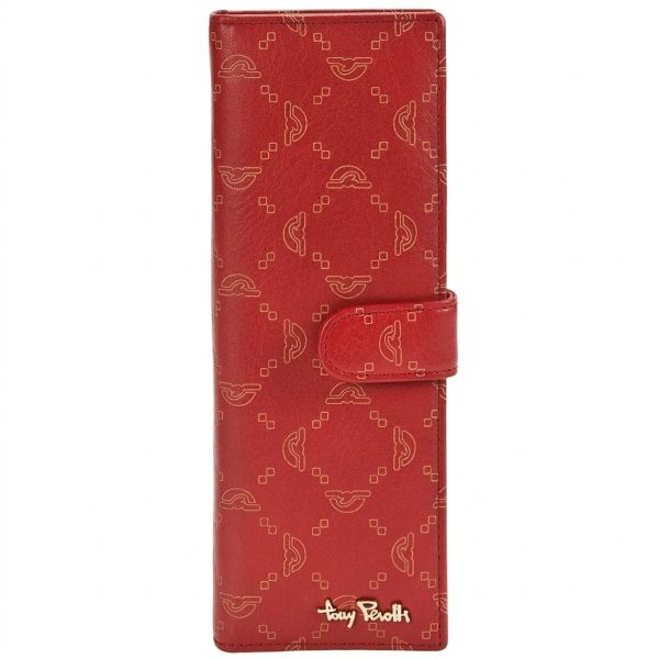 Визитница на кнопке Tony Perotti Luxury 2639 rosso (90387) Красная
