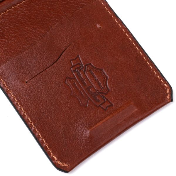 Мужской кожаный зажим для денег GRANDE PELLE 11361 Коричневый