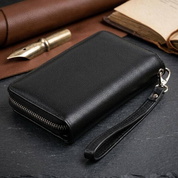 Кошелек из кожи на защелке ST Leather 19339 Черный