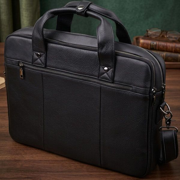 Портфель для чоловіків з натуральної шкіри Vintage 23042 Чорний