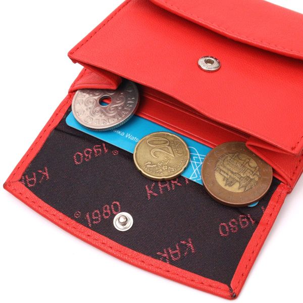 Оригинальный женский кошелек из натуральной кожи KARYA 21340 Красный