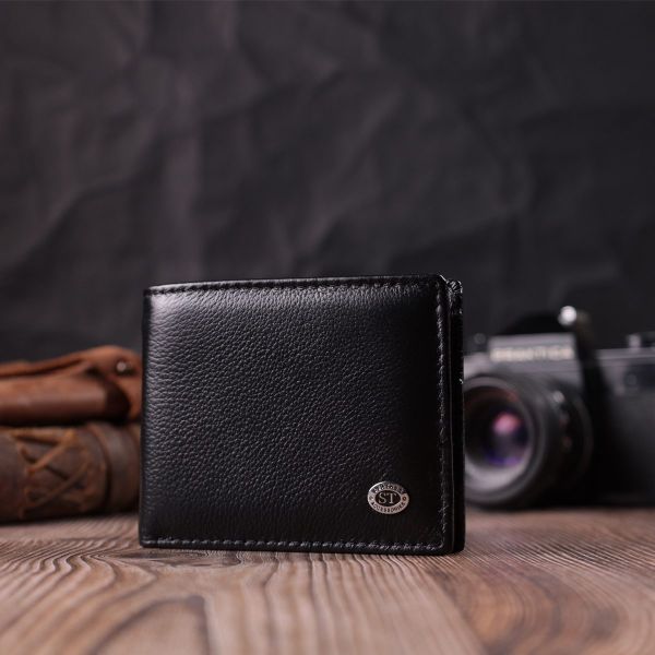 Отличный зажим из натуральной кожи ST Leather 22475 Черный