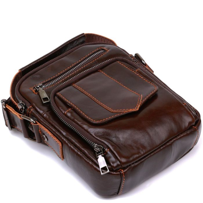 Сумка мужская из кожи Vintage 20691 Коричневый