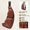 Мужская сумка через плечо из зернистой натуральной кожи Vintage 22966 Коричневый