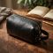 Небольшая косметичка из гладкой кожи на молнии Украина GRANDE PELLE 16761 Черная