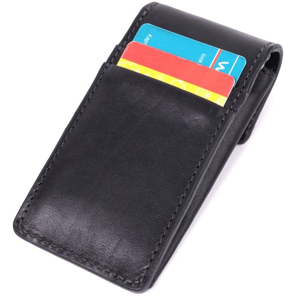 Ключница футляр из натуральной кожи GRANDE PELLE 22568 Черный